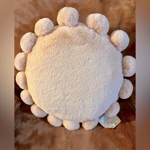 Target Decorative Pillow,16”Dia.,soft light pink, small balls all the way around